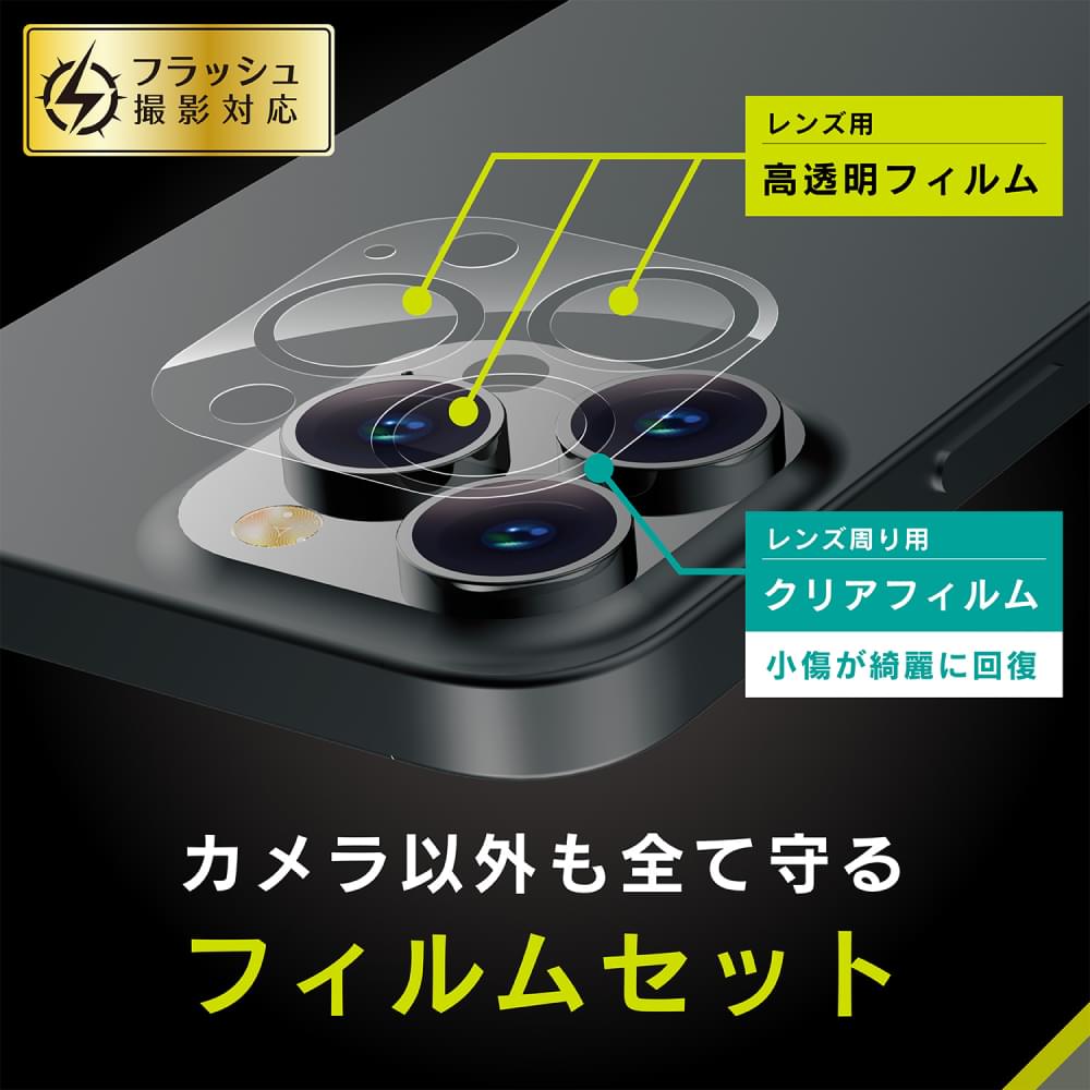 for iPhone レンズを完全に守る 高透明レンズ&クリアカメラユニット保護フィルム 2セット 自己治癒(販売終了)