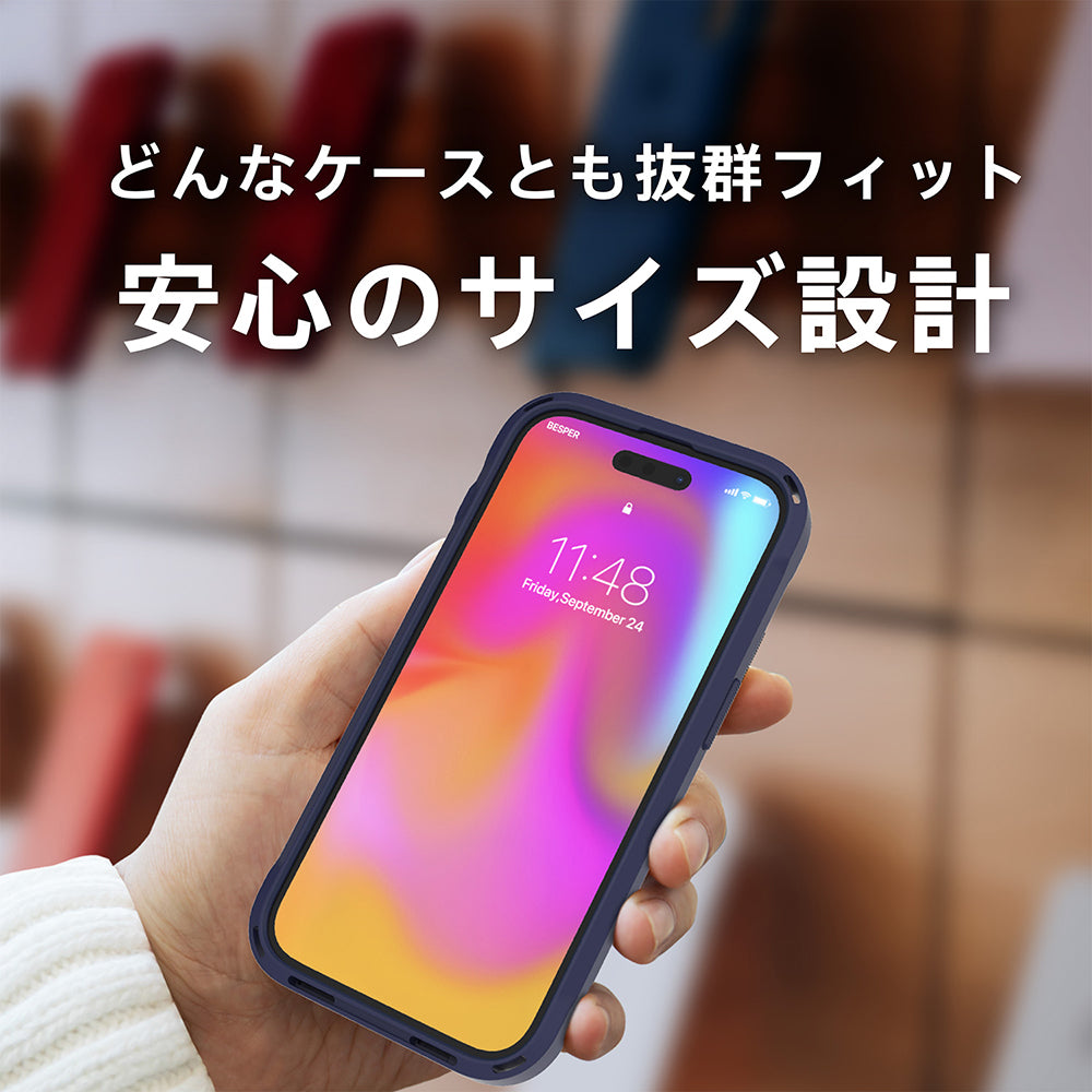 BESPER ベスパー for iPhone フルクリア 高光沢 画面保護強化ガラス