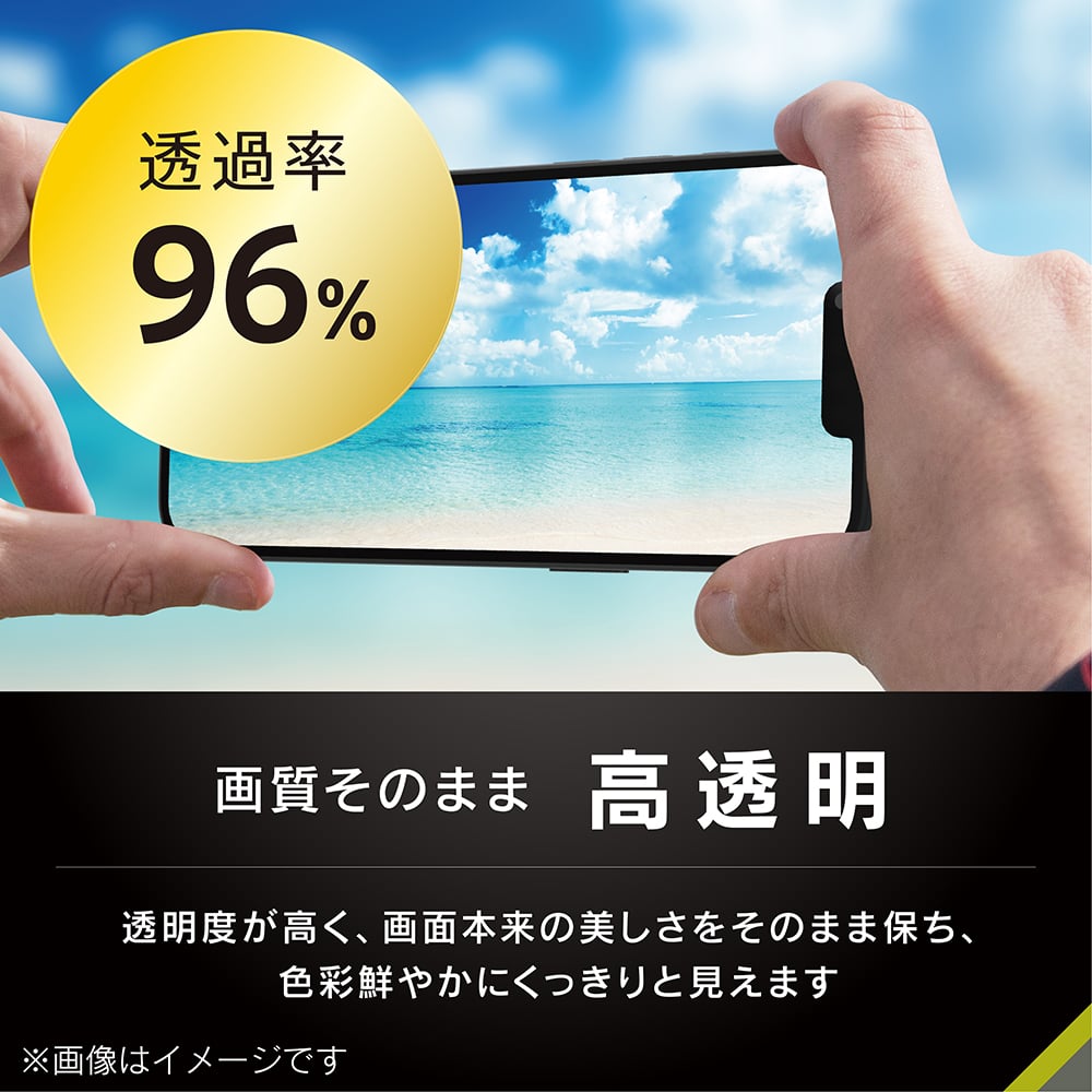 for iPhone フルカバー 超透明 画面保護強化ガラス 位置ピタ