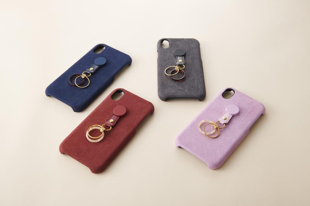 for iPhone [NUNO] ハンドルリング付きクラリーノケース（販売終了）