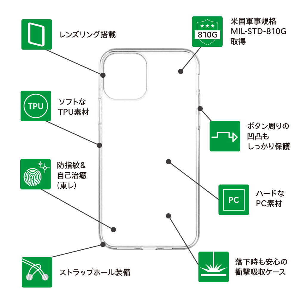 for iPhone [Turtle] 耐傷防指紋ハイブリッドケース（販売終了）