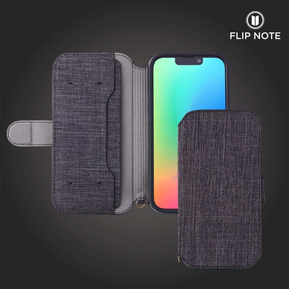 for iPhone [FlipNote] 耐衝撃フリップノートケース　ファブリック（販売終了）