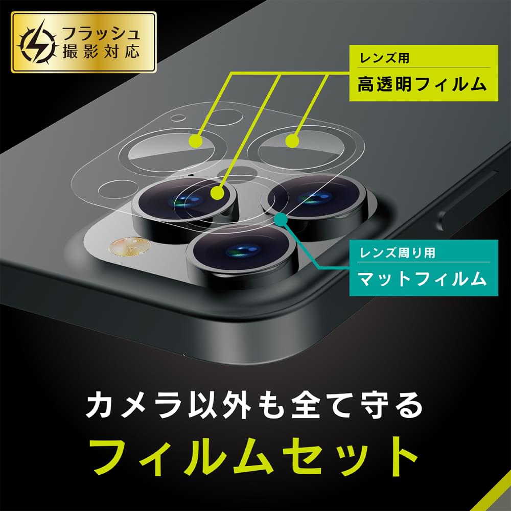 for iPhone レンズを完全に守る 高透明レンズ&マットカメラユニット保護フィルム 2セット（販売終了）