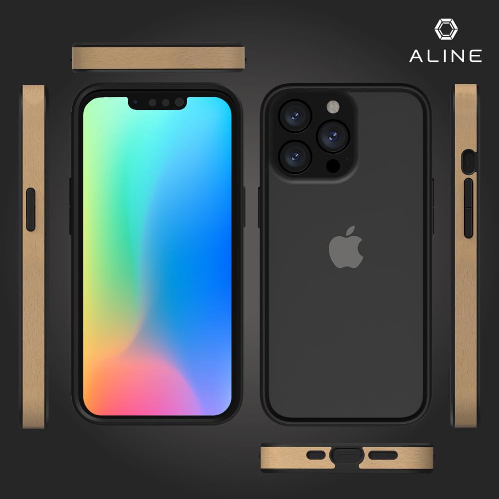 for iPhone [ALINE] 衝撃吸収 バンパーケース 天然木シート（販売終了）