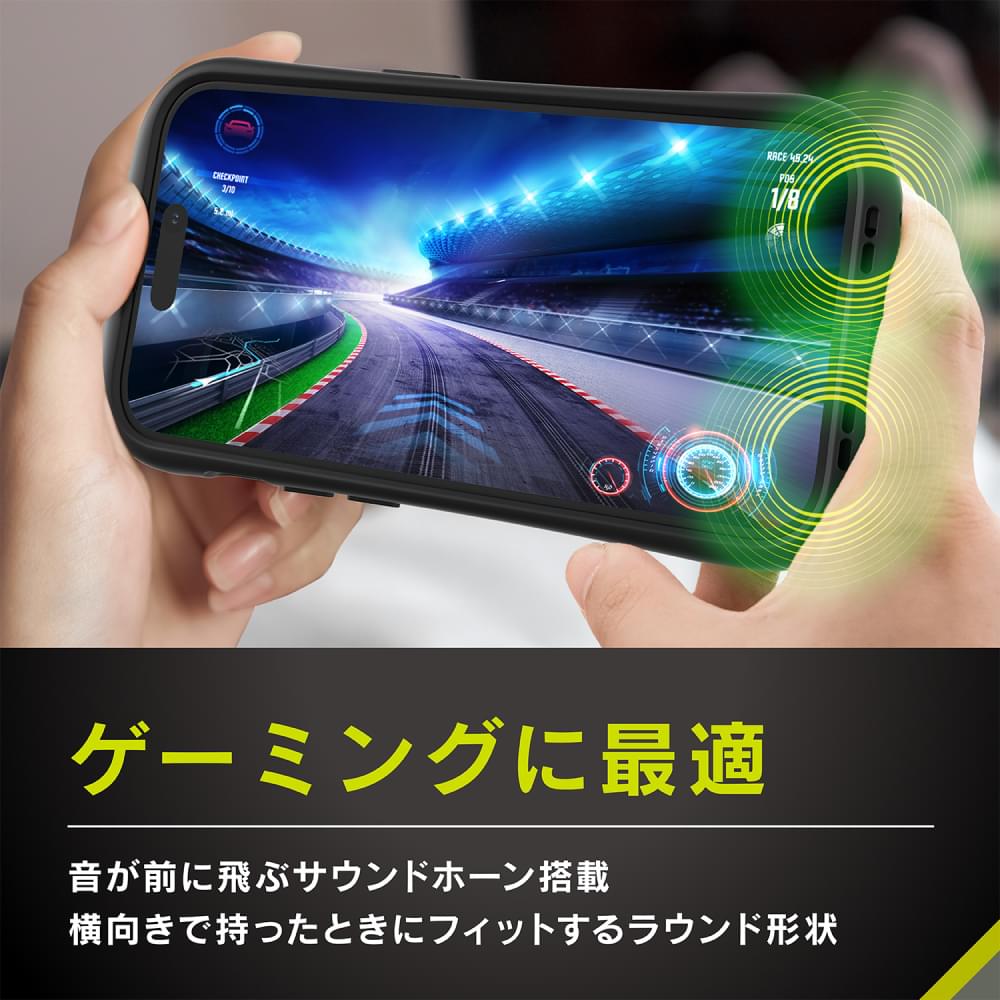 ajouter アジュテ for iPhone 衝撃吸収ラウンドケース-ブラック