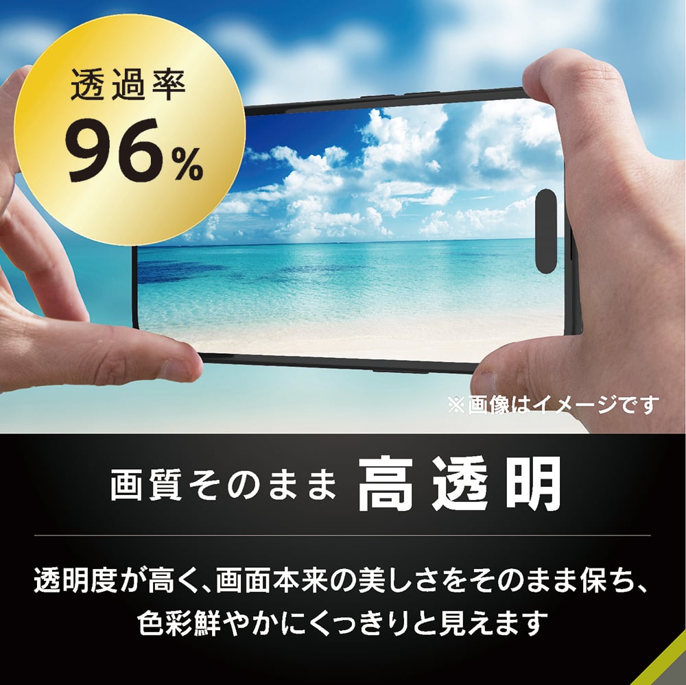 for iPhone ケースとの相性抜群 超透明 画面保護強化ガラス