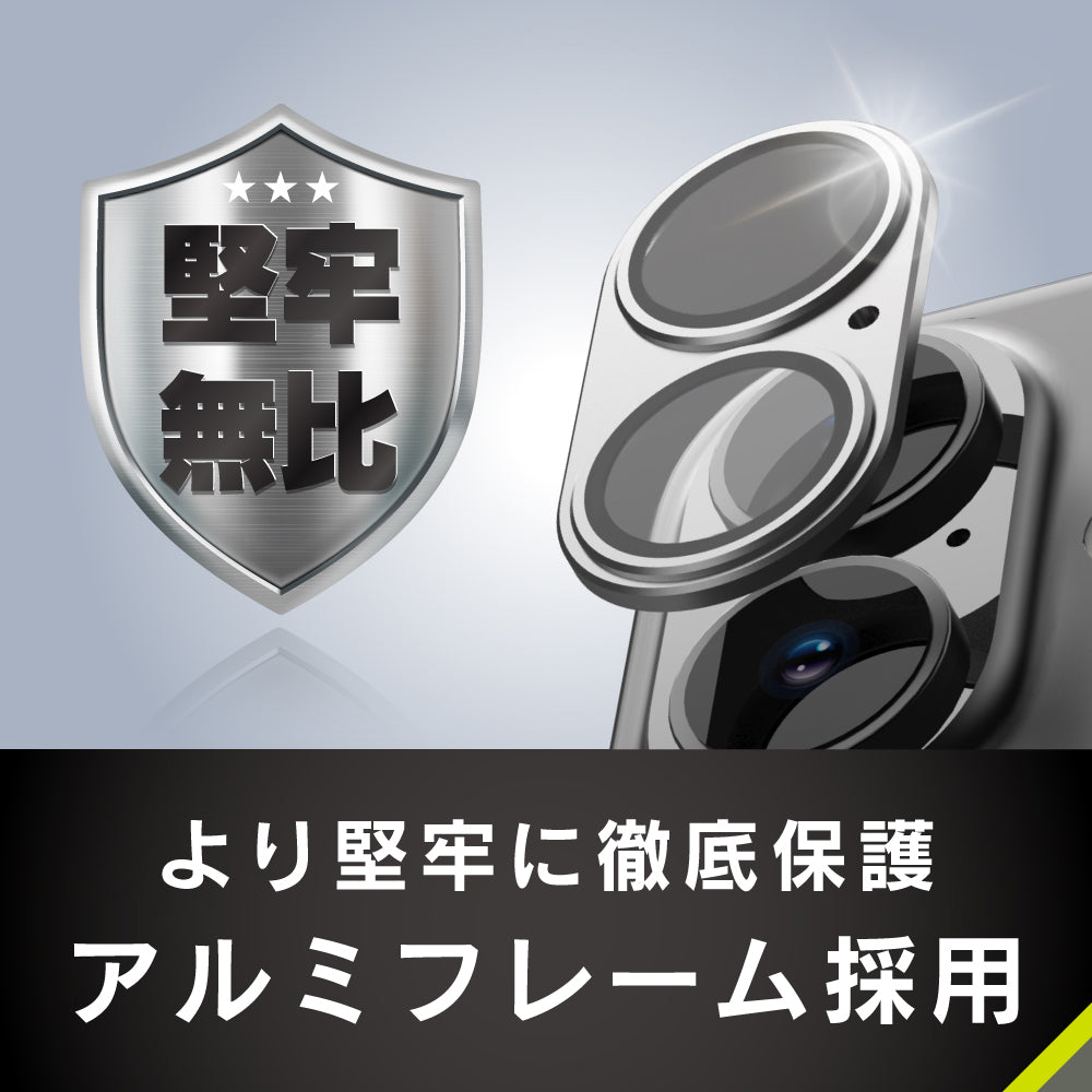 for iPhone [PicPro] アルミフレーム カメラレンズ保護ガラス