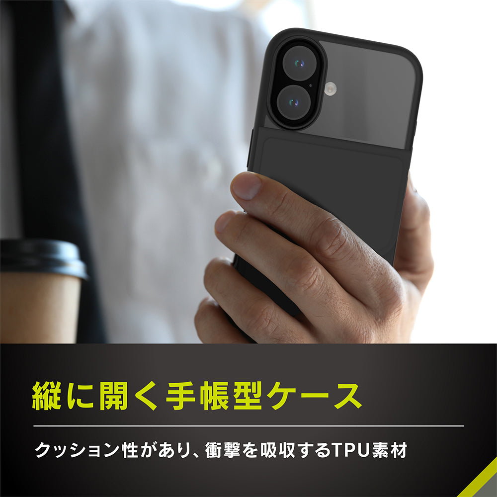for iPhone [Vertical Flip] 縦開き背面クリアフリップケース