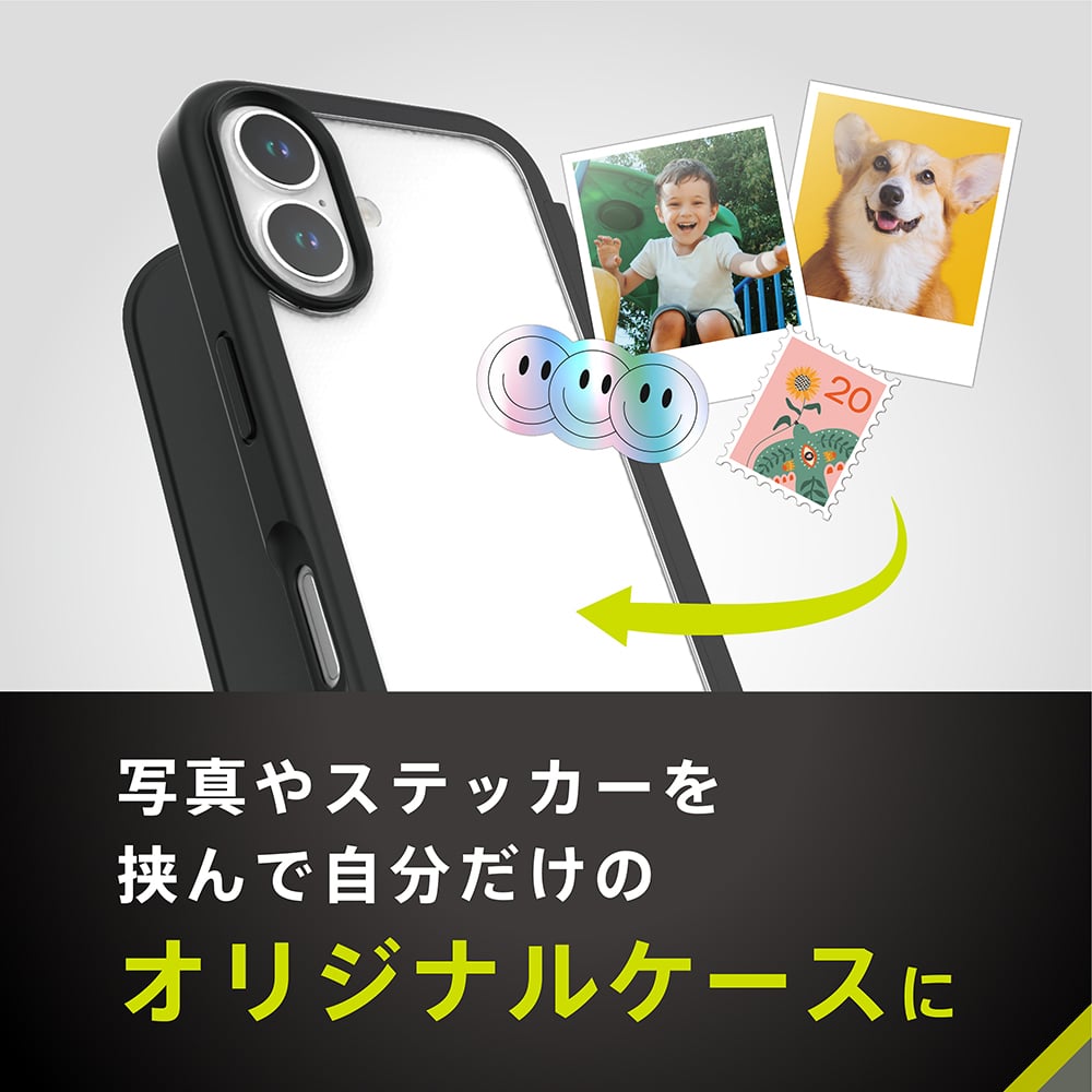 for iPhone [Flip Shell] 背面クリアフリップシェルケース