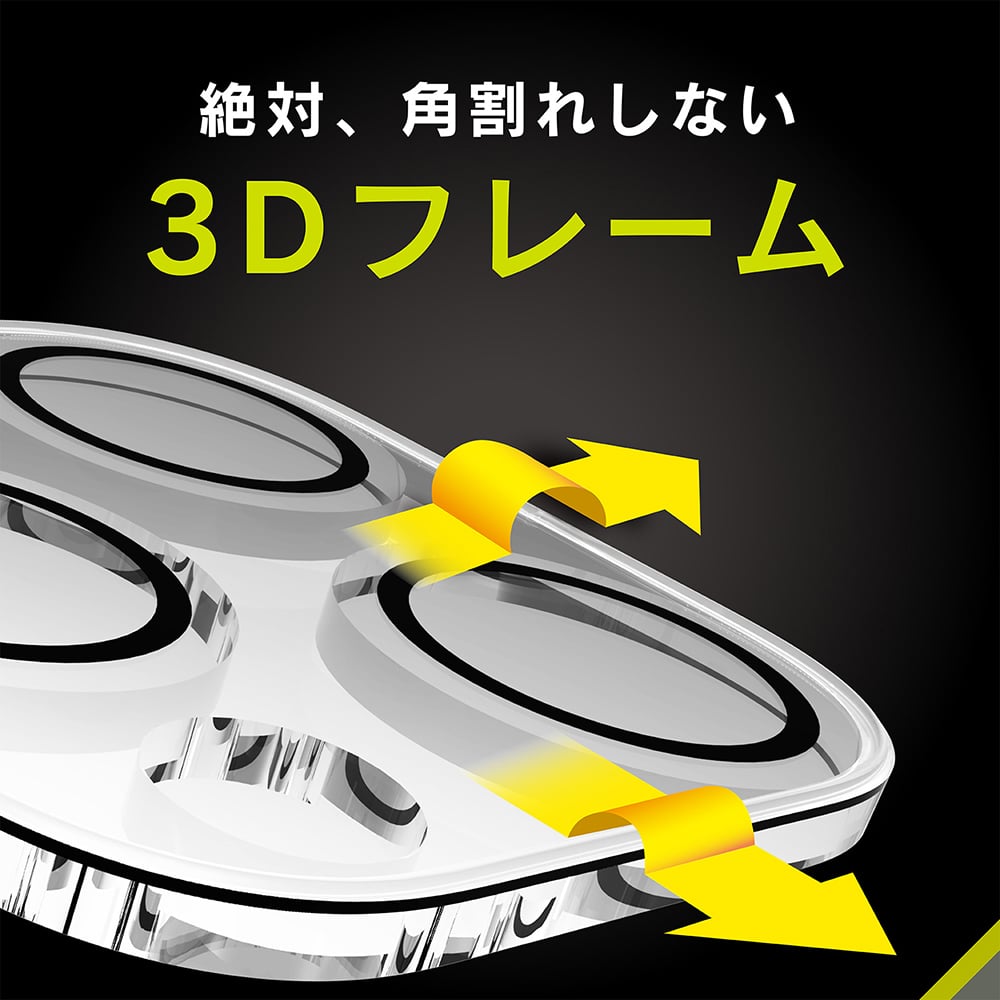 for iPhone [PicPro CUSHION] クリア カメラレンズ保護ガラス エコパッケージ