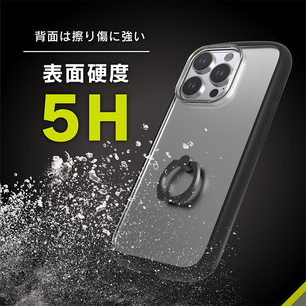 for iPhone [LIGHT SHIELD Hold] ホールドリング付き 衝撃吸収 ハイブリッドクリアケース