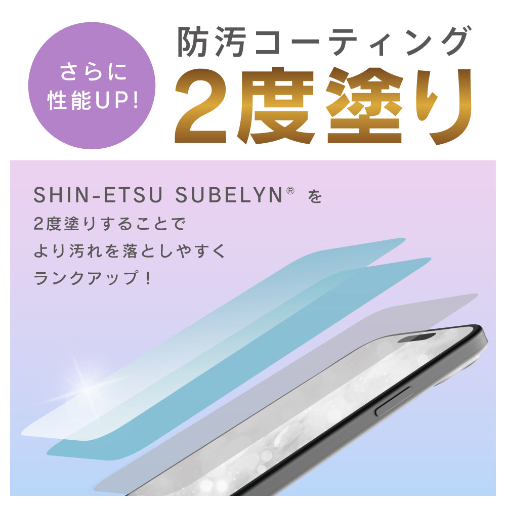 for iPhone [Ultra Clean Glass] 美しさキープ 高透明 ダブル
