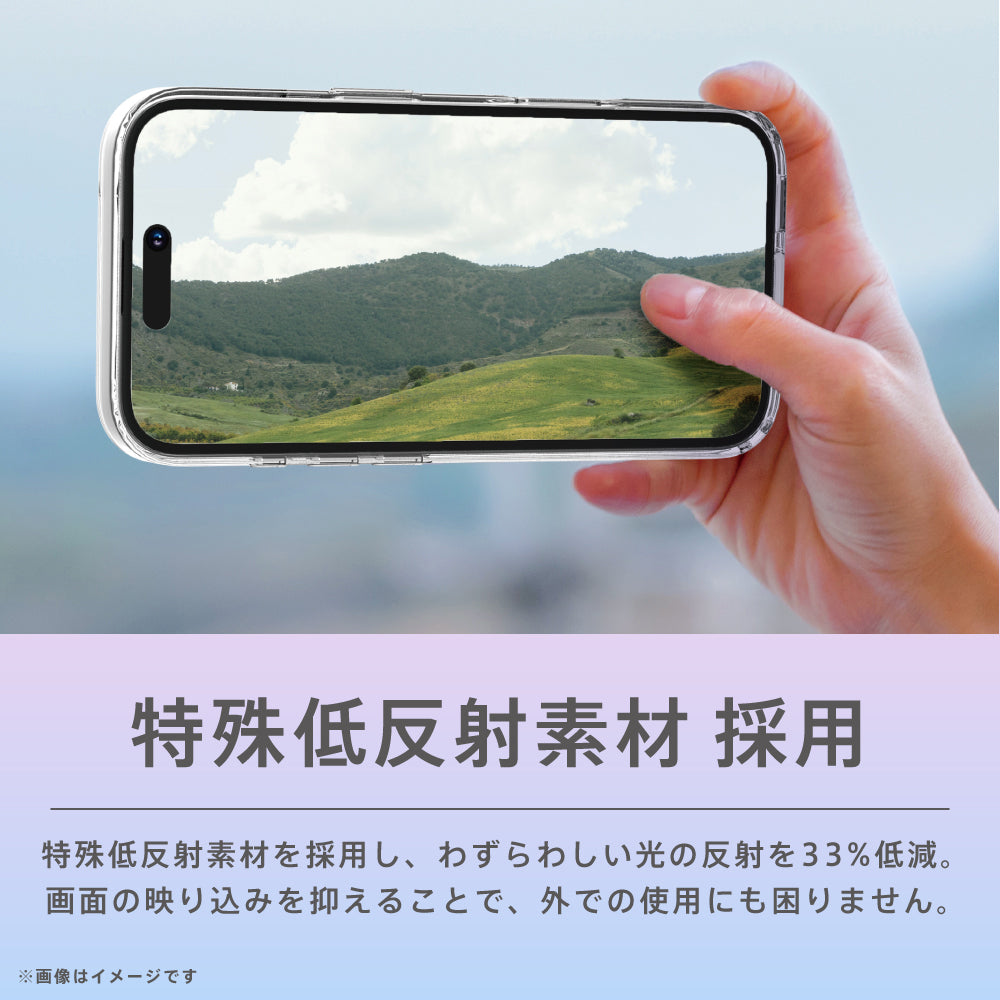 for iPhone 自撮りに最適 映り込みを低減 超透明 画面保護強化ガラス