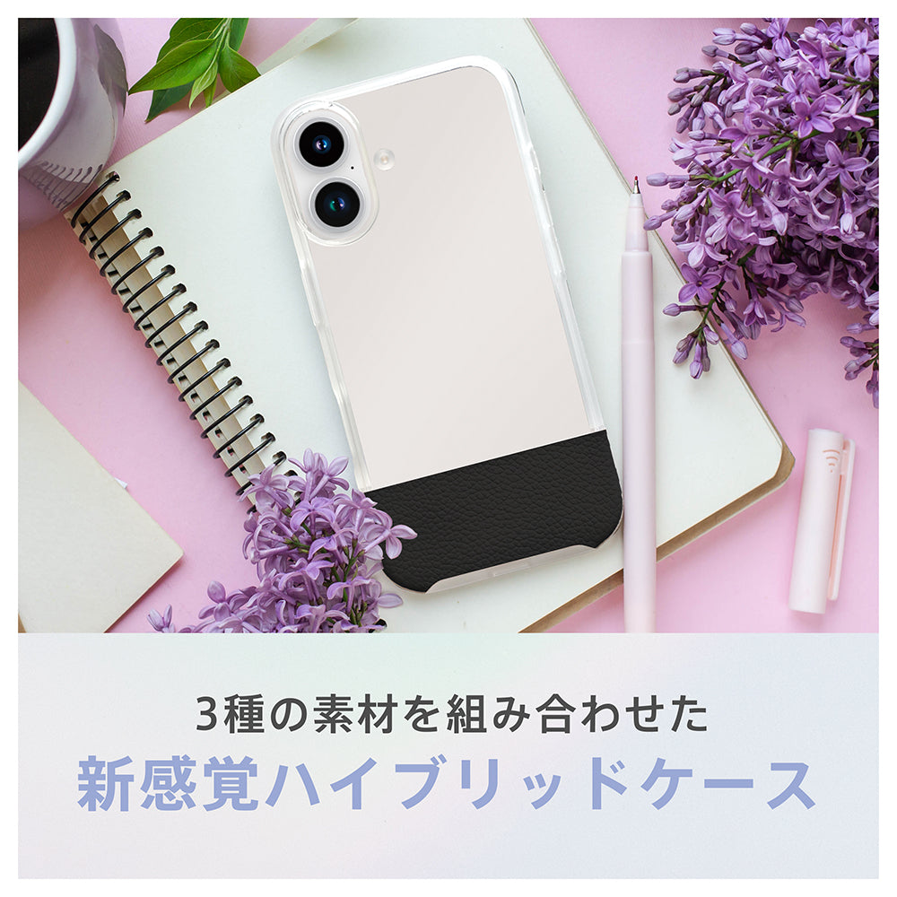 for iPhone [FINO] 背面クリアハイブリッドレザーケース