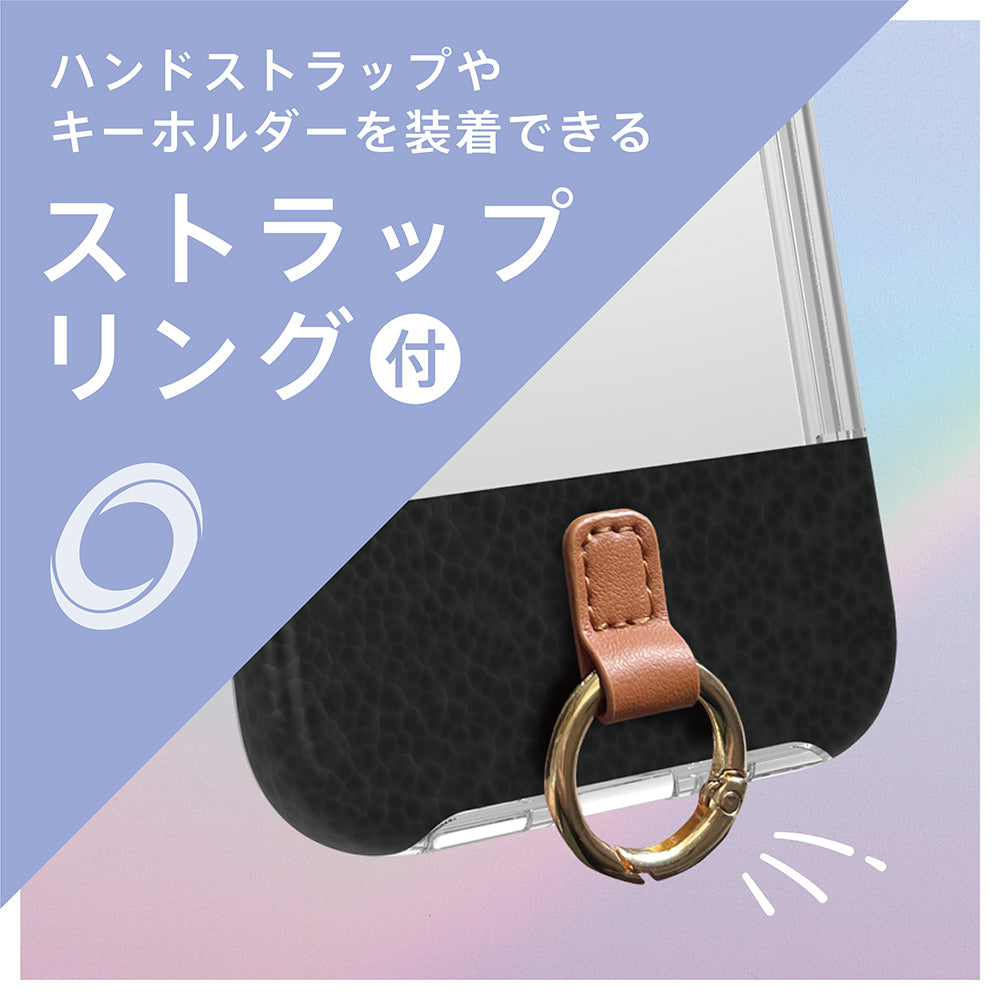 for iPhone [FINO Ring] ストラップリング付き 背面クリアハイブリッド