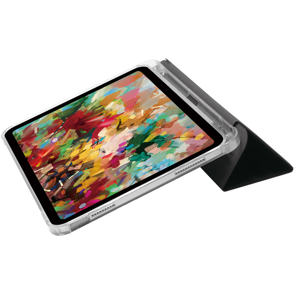 【GIGAスクール用】for iPad [Turtle Flip] Apple Pencil収納可能 衝撃吸収 ハイブリッドクリアフリップケース