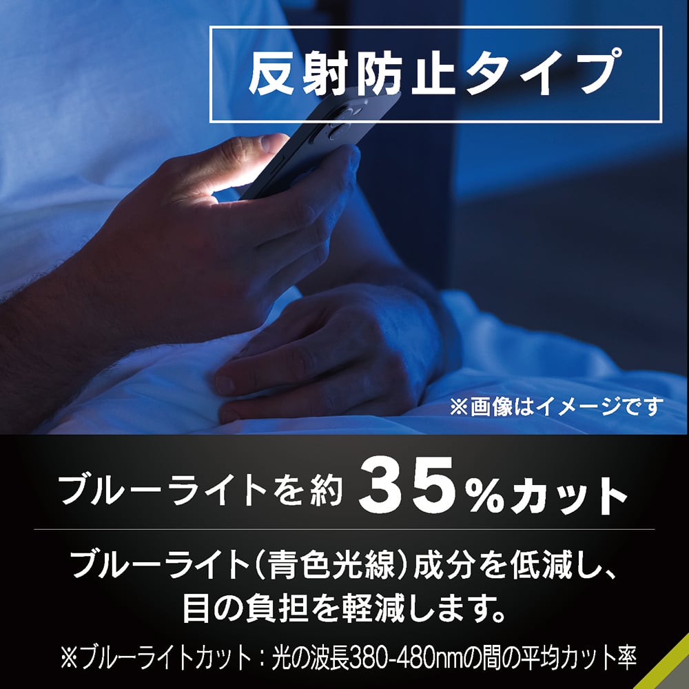 for iPhone 反射防止 ブルーライト低減 画面保護フィルム 位置ピタ