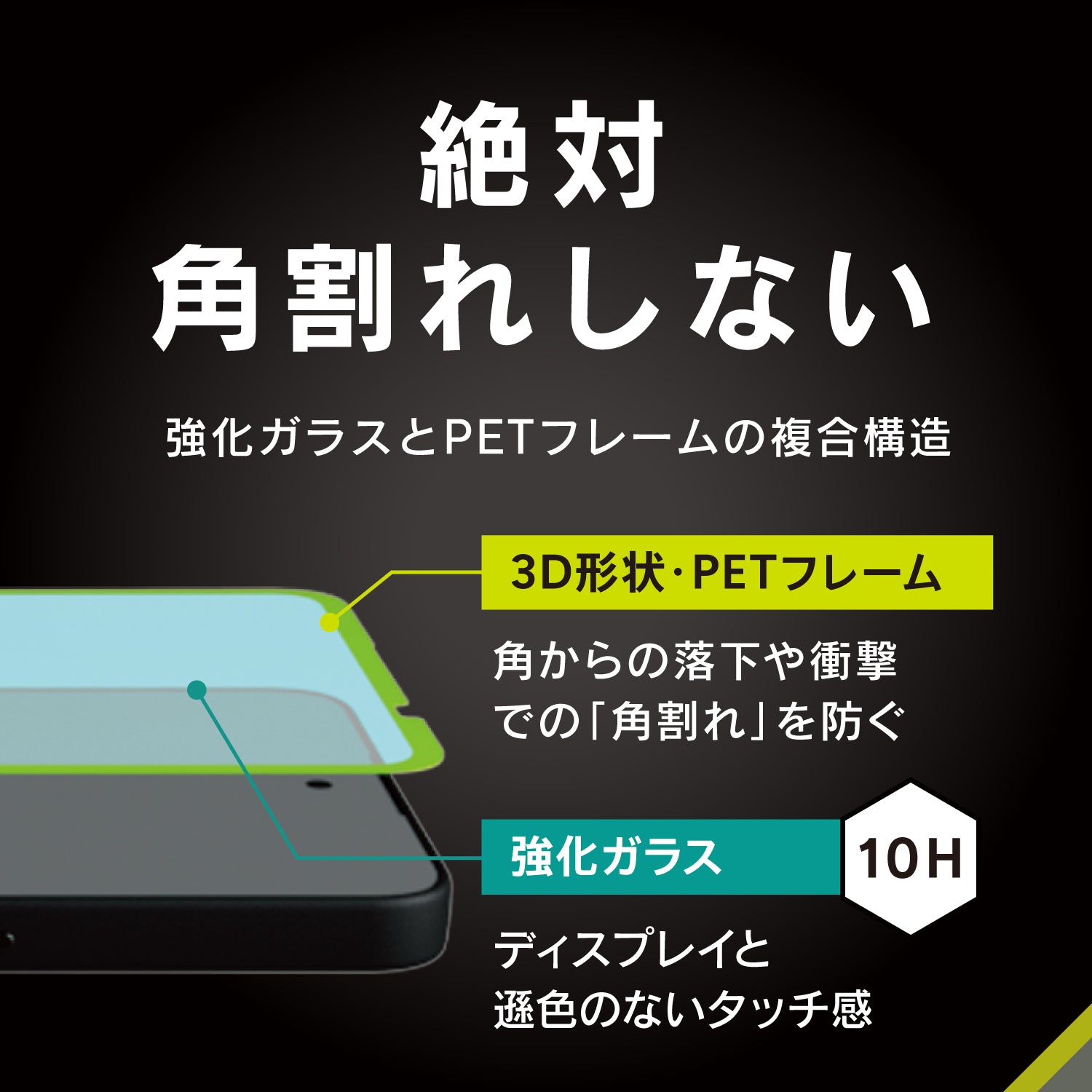 for AQUOS [FLEX 3D] 反射防止 複合フレームガラス