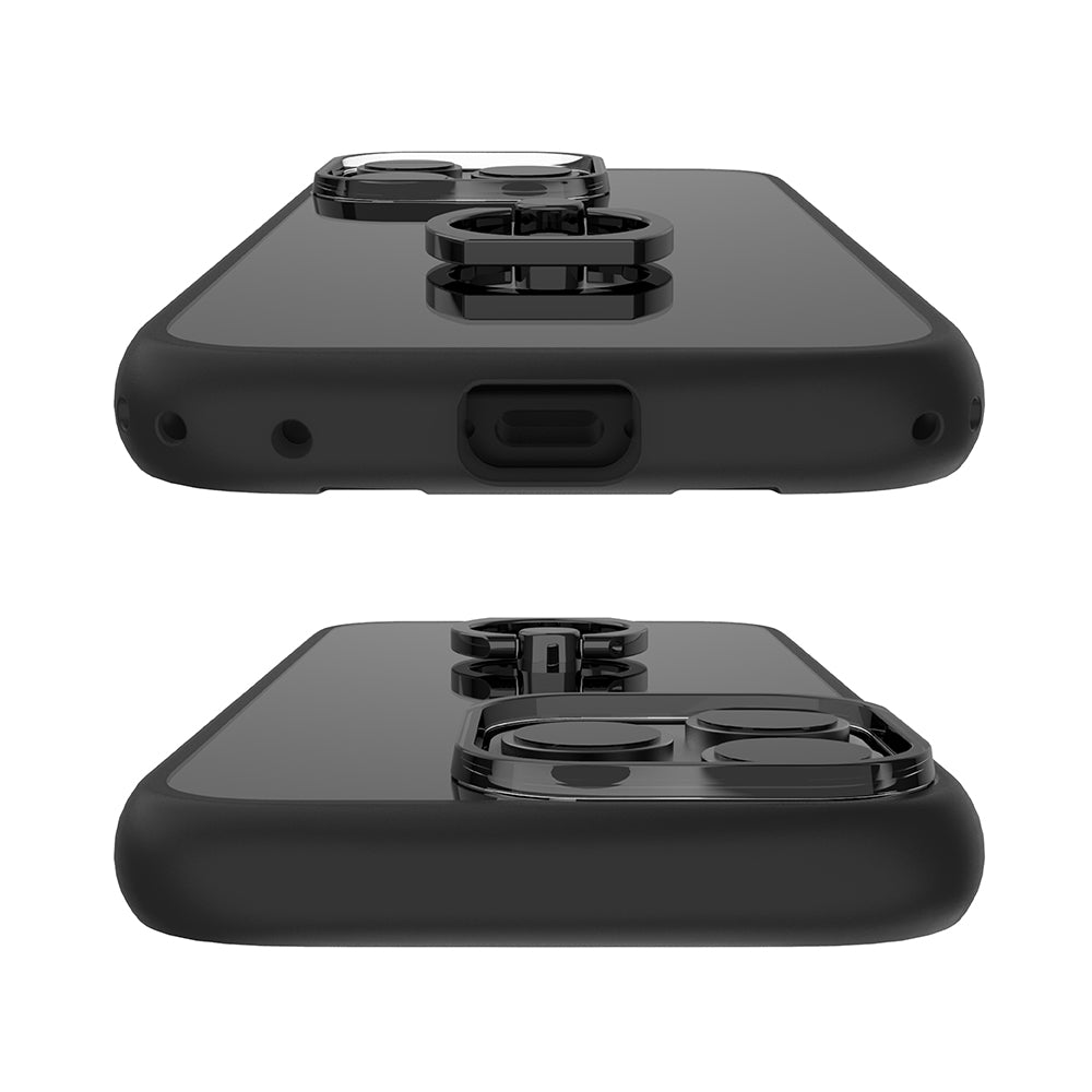 for iPhone [LIGHT SHIELD Hold] ホールドリング付き 衝撃吸収 ハイブリッドクリアケース