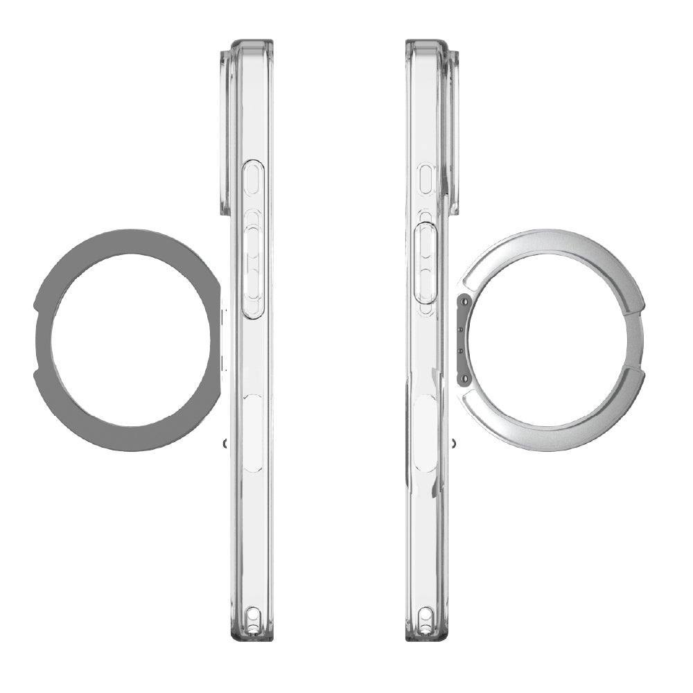 for iPhone [Turtle MagStand] MagSafe対応 リングスタンド付きハイブリッドクリアケース