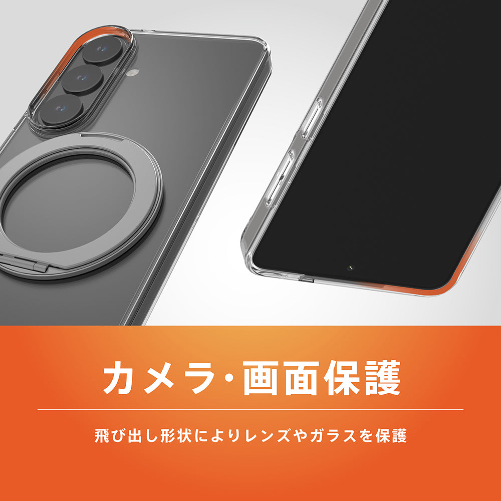 【予約製品】for Galaxy S26 [Turtle MagStand] マグネット吸着式アクセサリー対応 リングスタンド付きハイブリッドクリアケース