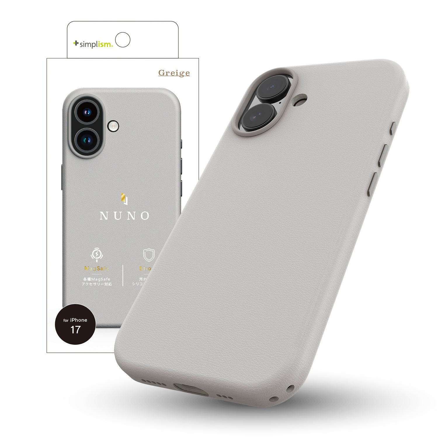 【予約製品】for iPhone 17 [NUNO] MagSafe対応 背面シリコンレザーケース