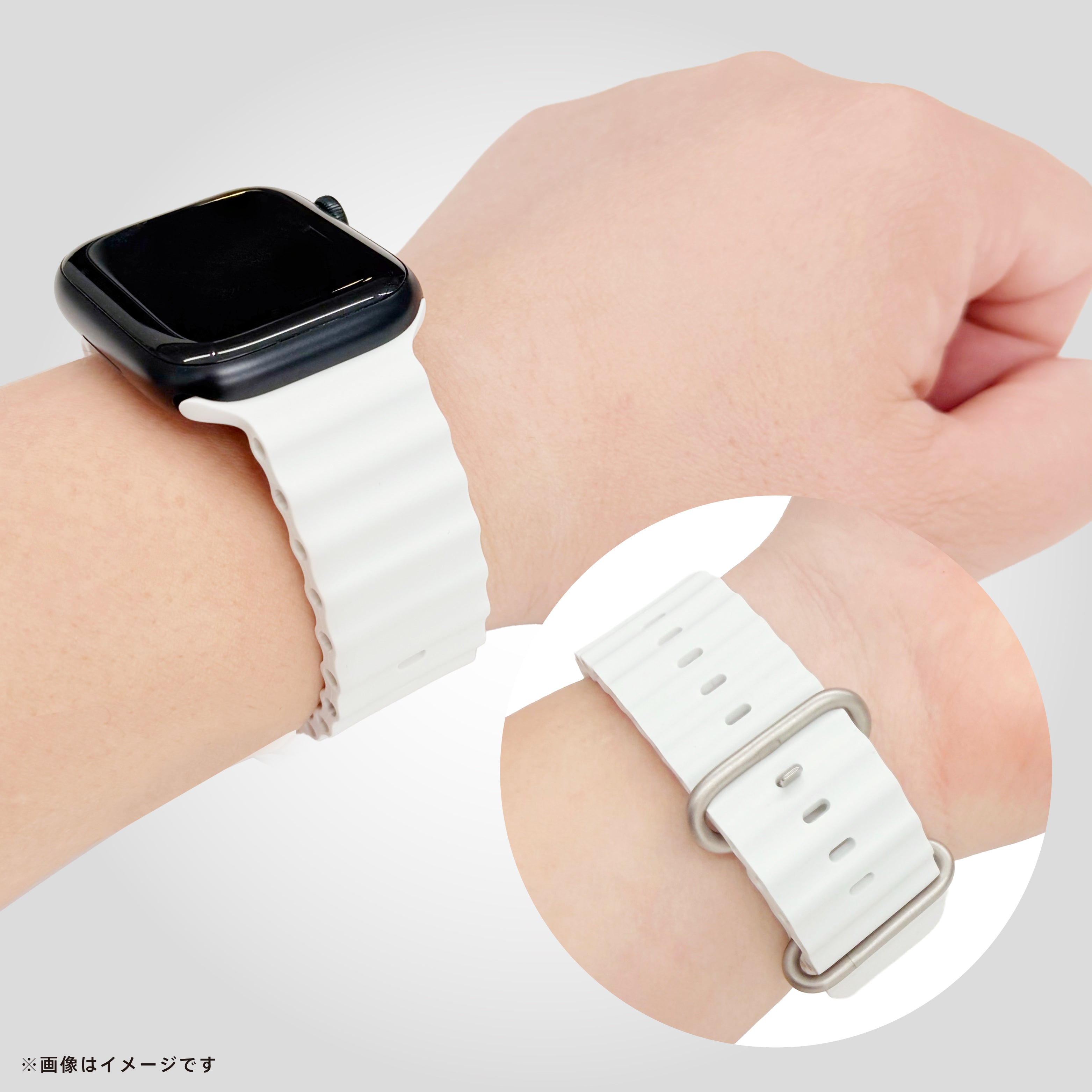 Apple Watch 肌触りさらさら 消臭機能付き エラストマーウェーブバンド
