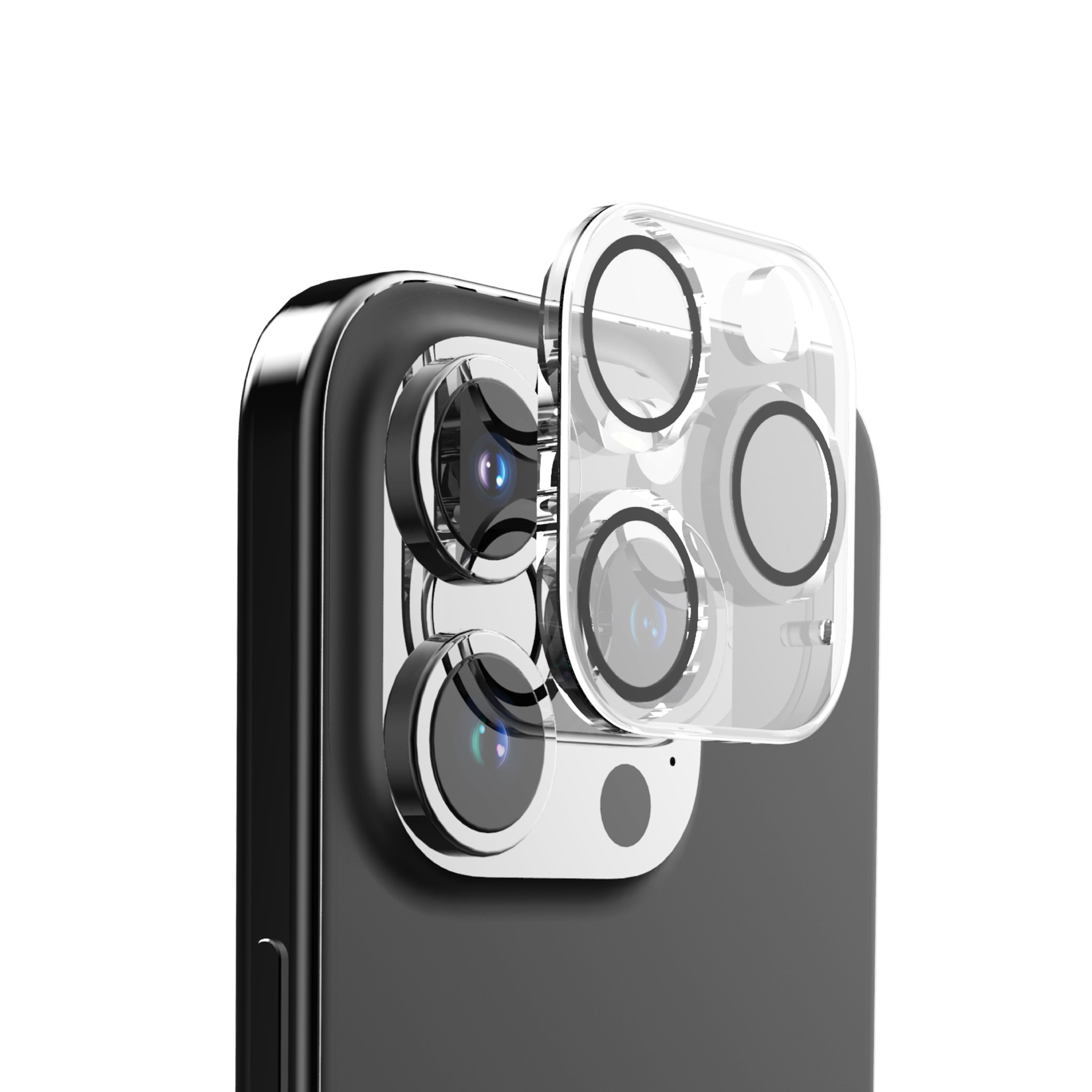 for iPhone [PicPro CUSHION] クリア カメラレンズ保護ガラス エコパッケージ