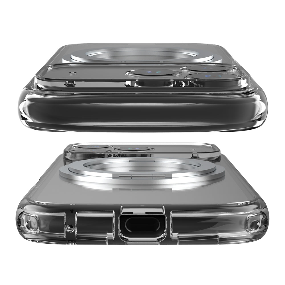 【予約製品】for iPhone [LIGHT SHIELD Solid MagStand] マグネット吸着式アクセサリー対応 超精密設計 衝撃吸収 リングスタンド付きハイブリッドクリアケース