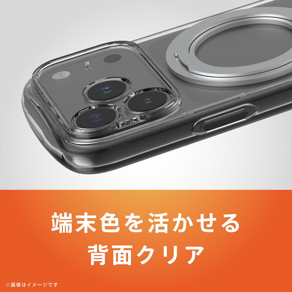 【予約製品】for iPhone [LIGHT SHIELD Solid MagStand] マグネット吸着式アクセサリー対応 超精密設計 衝撃吸収 リングスタンド付きハイブリッドクリアケース