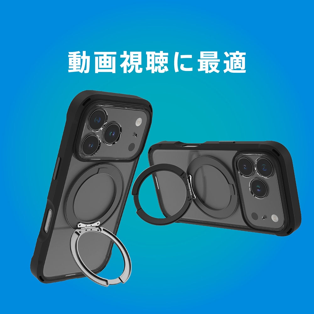 【予約製品】for iPhone [GRAV Solid UNLIMITED MagStand] マグネット吸着式アクセサリー対応 超精密設計 耐衝撃5M リングスタンド付きハイブリッドケース