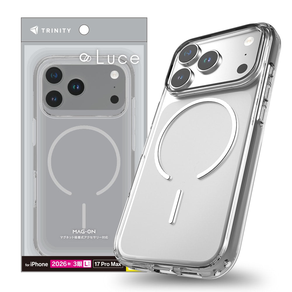 【予約製品】for iPhone [Luce] マグネット吸着式アクセサリー対応 背面クリアハードケース