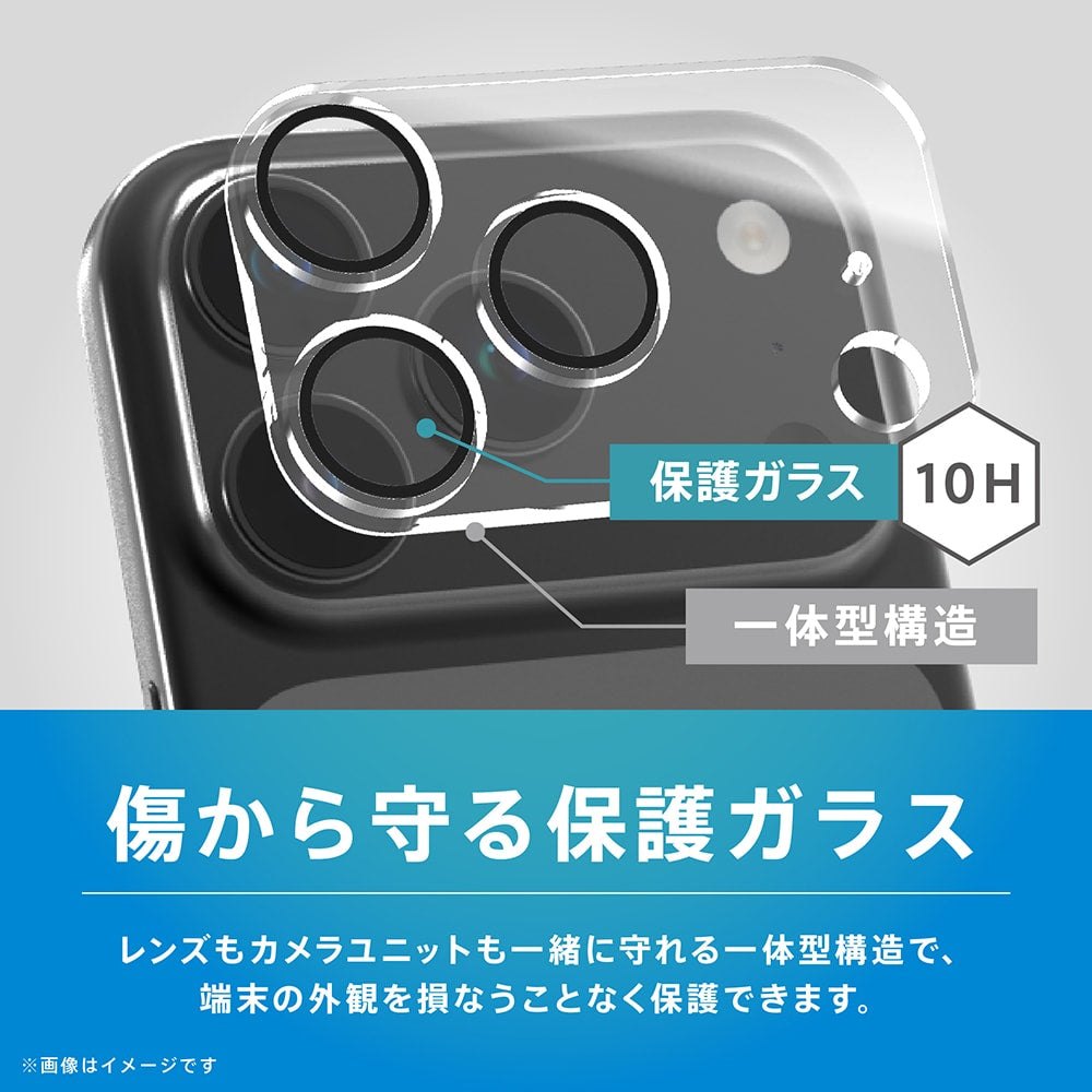 【予約製品】for iPhone [PicPro] トップコート2度塗り 最高峰の透過率 キレイに映す超高透明 カメラレンズ保護ガラス