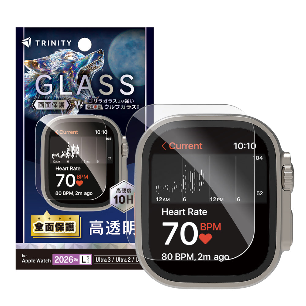 【予約製品】for Apple Watch 超堅狼ウルフガラス 画面保護強化ガラス