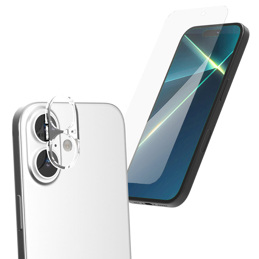 for iPhone【カメラレンズ保護ガラスセット】ケースとの相性抜群 ブルーライトカット 画面保護強化ガラス エコパッケージ